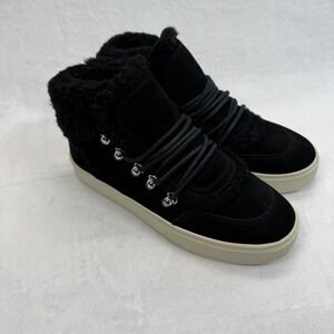 Marc‎ Fisher Suede Shearling Lined High Top Sneakers Lace Up Boots Size 7M